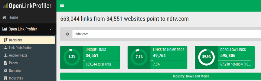 open link profiler backlink check