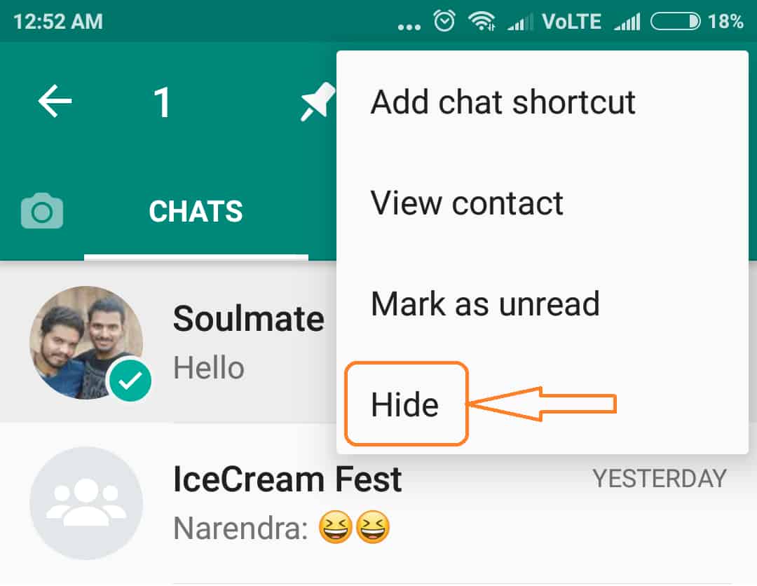 how to hide whatsapp chat in gbwhatsapp