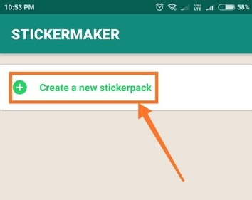 create new sticker pack option
